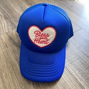 Trucker Hat Bless Your Heart Royal Blue SnapBack Clever Hat, Blue and Pink